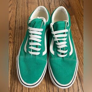 EUC Vans Old Skool Retro Low Tops Casual Skateboarding Shoes Green Size W 10